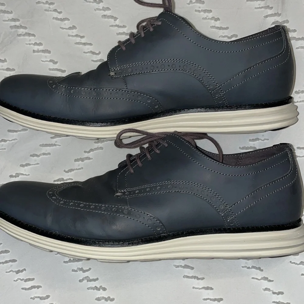 EUC Cole Haan Original Grand Shortwing Men's Gray Leather Shoe Sz 10M C30025